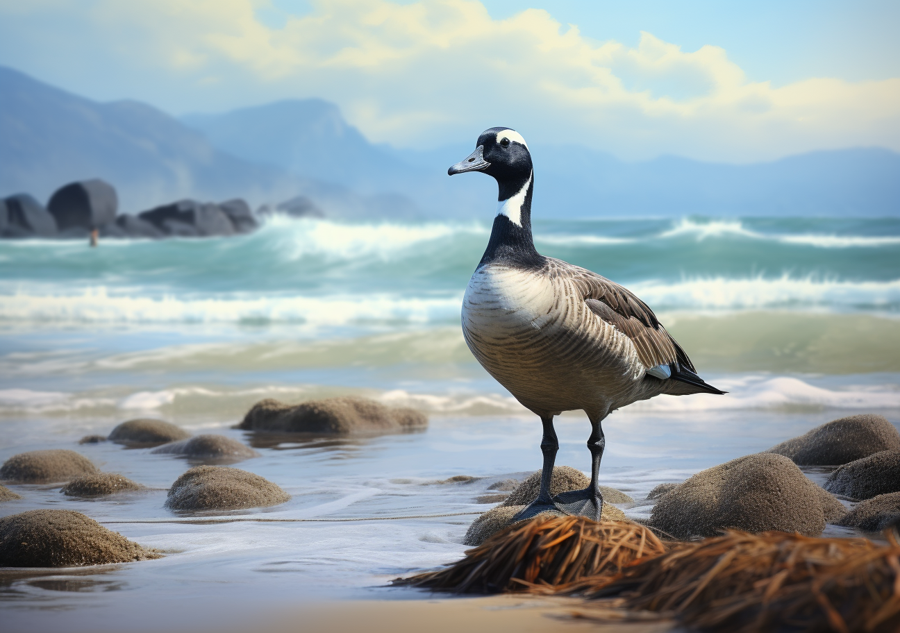 Majestic Brant Goose on the Beach