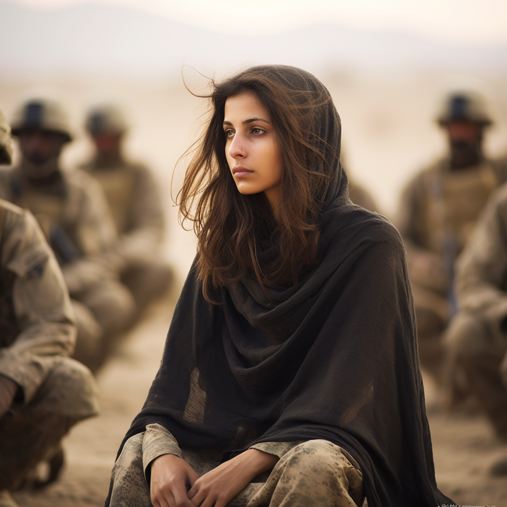 Brave Pakistani Woman Standing Against Soldiers