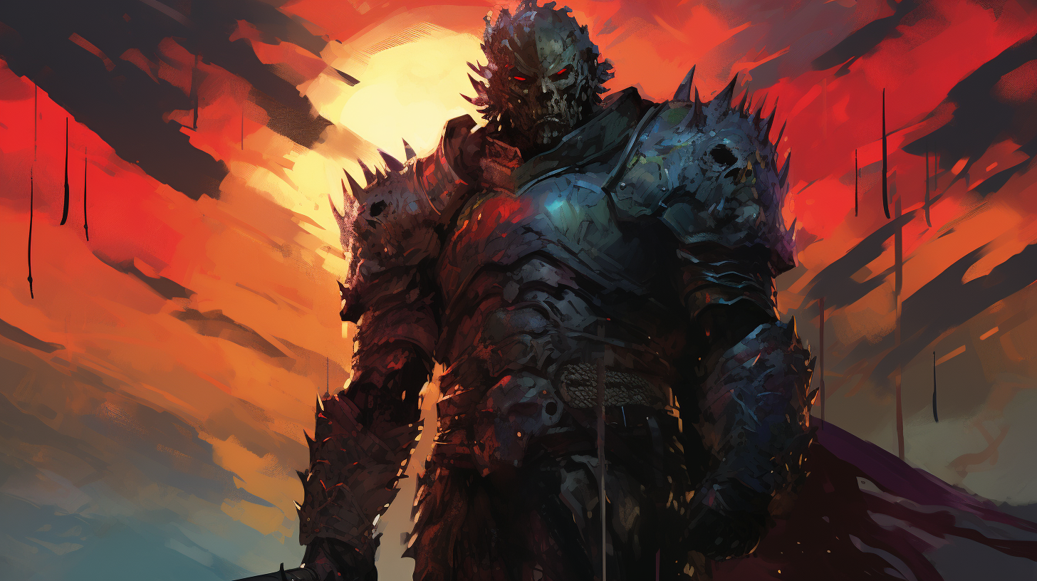 Warrior with Tattered Armor and Sword