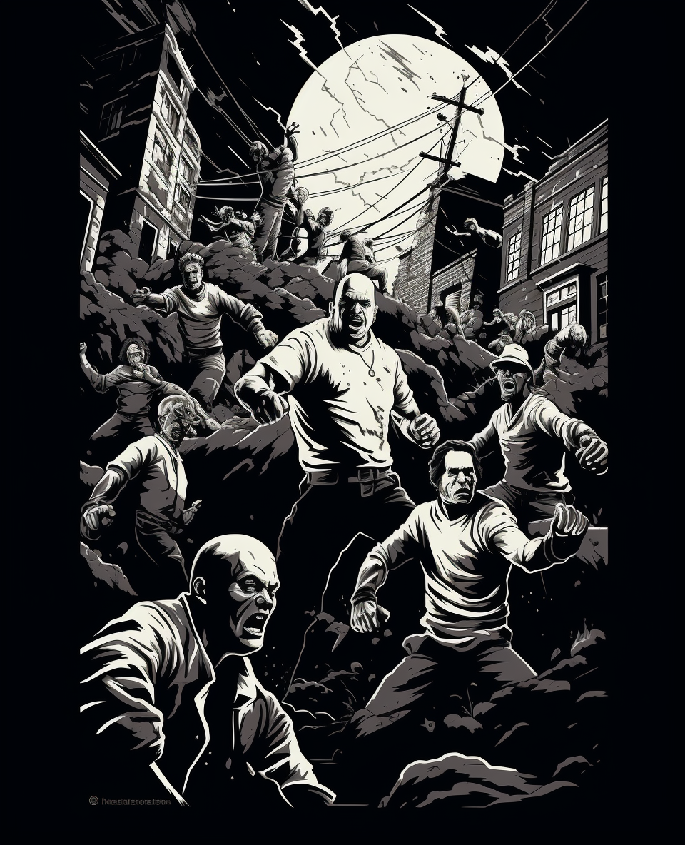 Black and white Brawl In Cellblock 99 T-shirt design