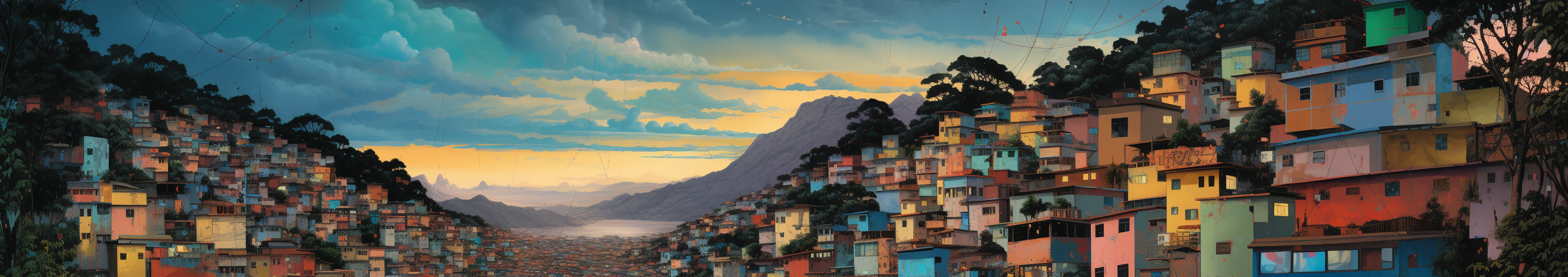 Brazil favela with car and painting