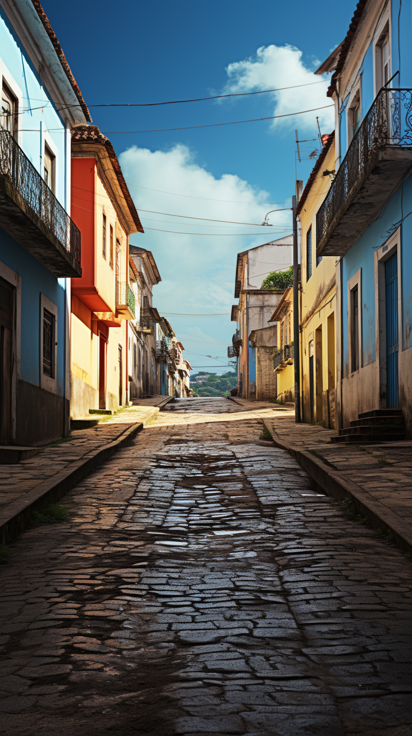 Colorful street scene in Brazil