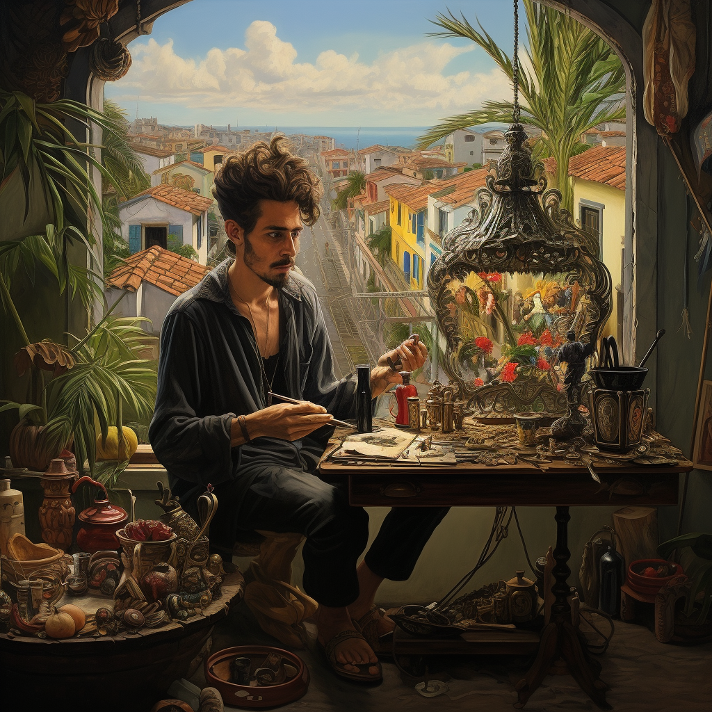 Brazilian entrepreneur in fantastic realism style