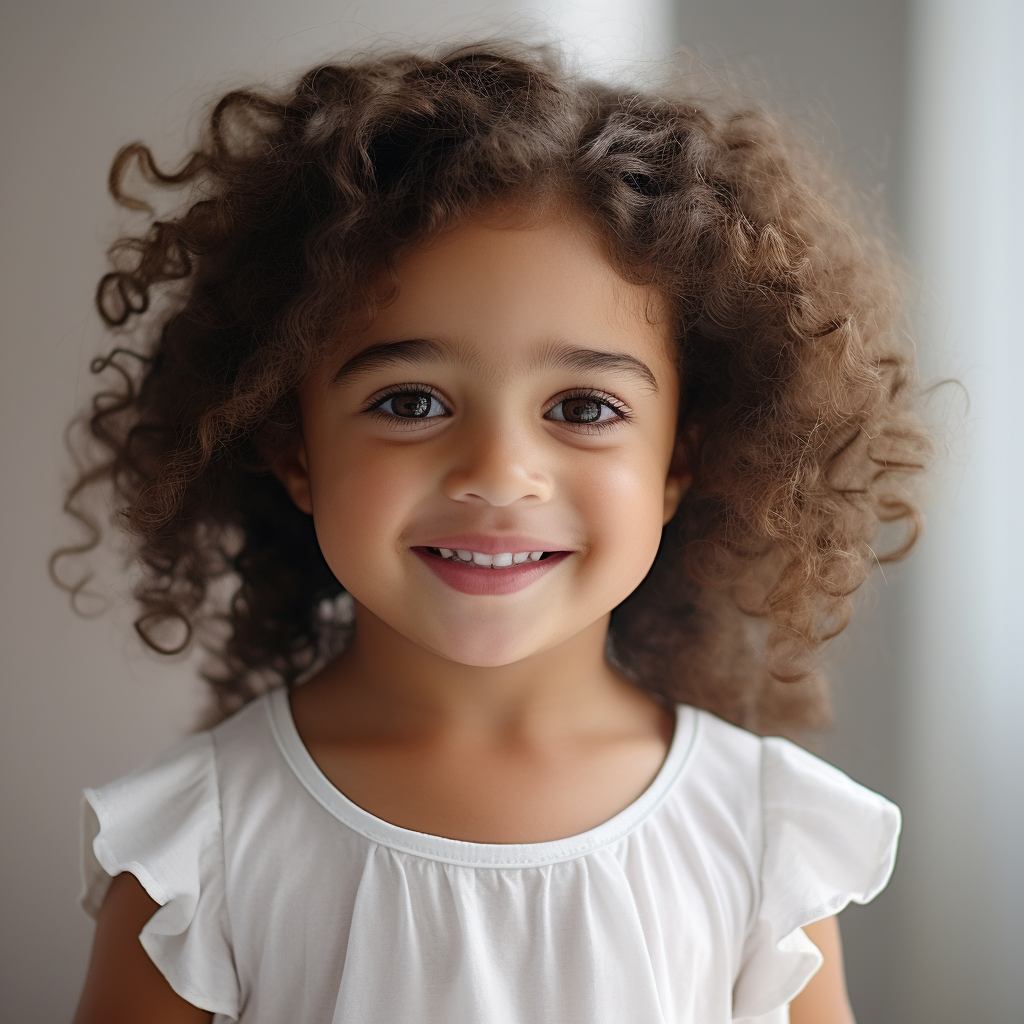 Smiling Brazilian Latin Tanned Girl in White Dress