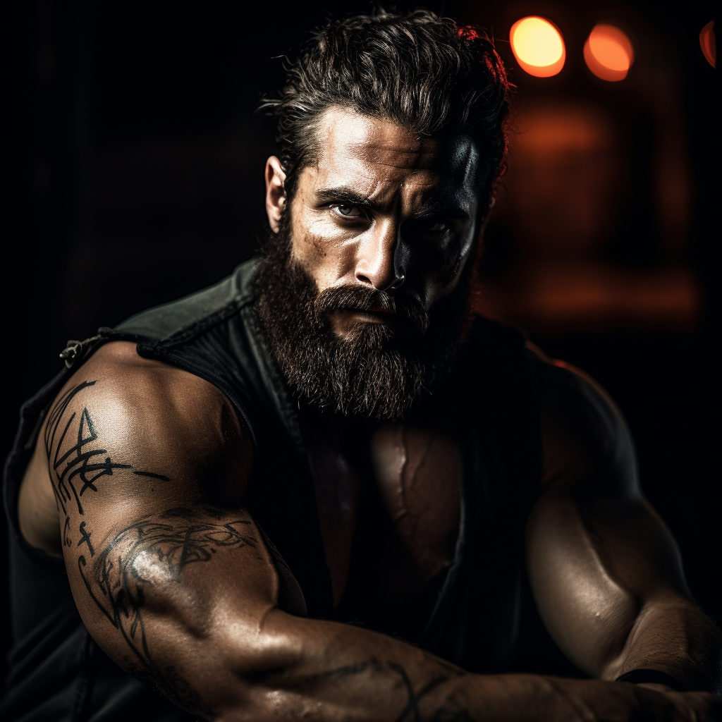 Handsome Brazilian Bodybuilder in Dramatic Lighting