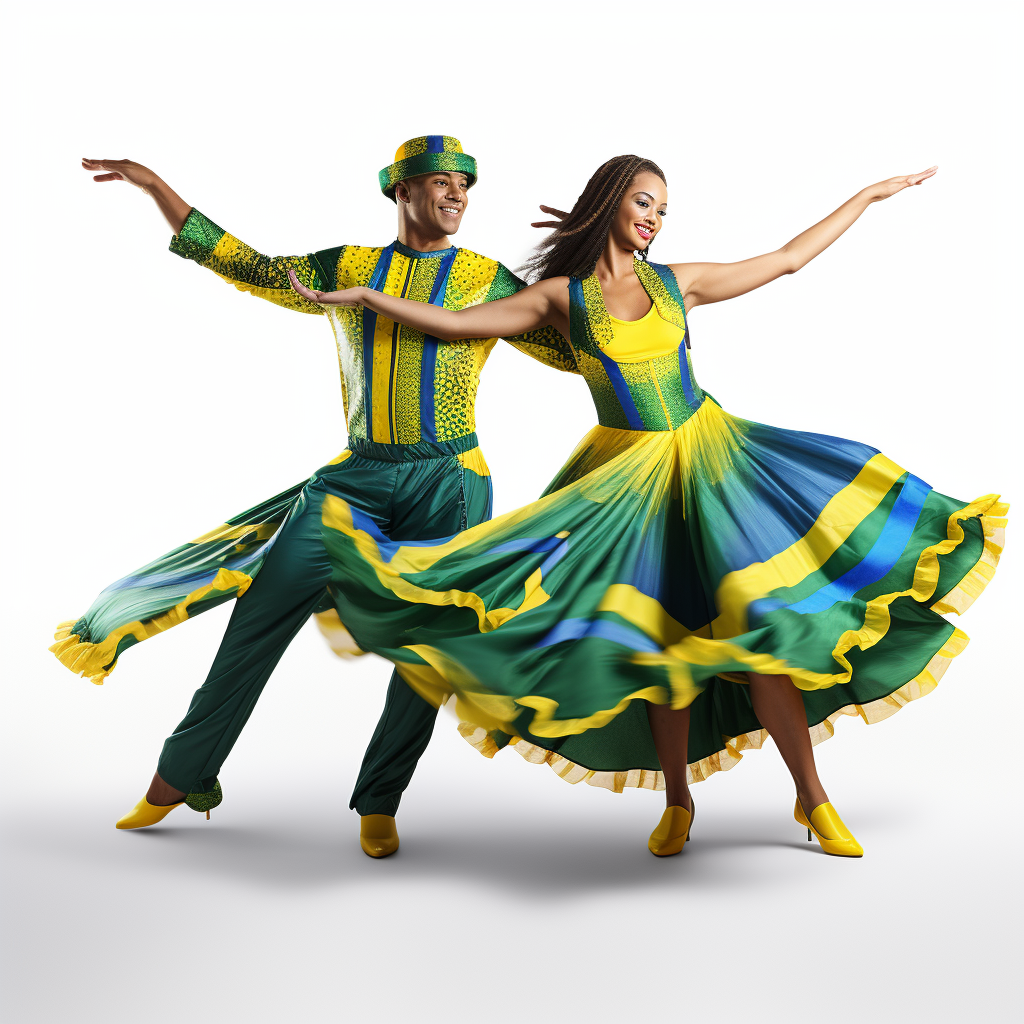 Brazilian capoeira dancer with flag