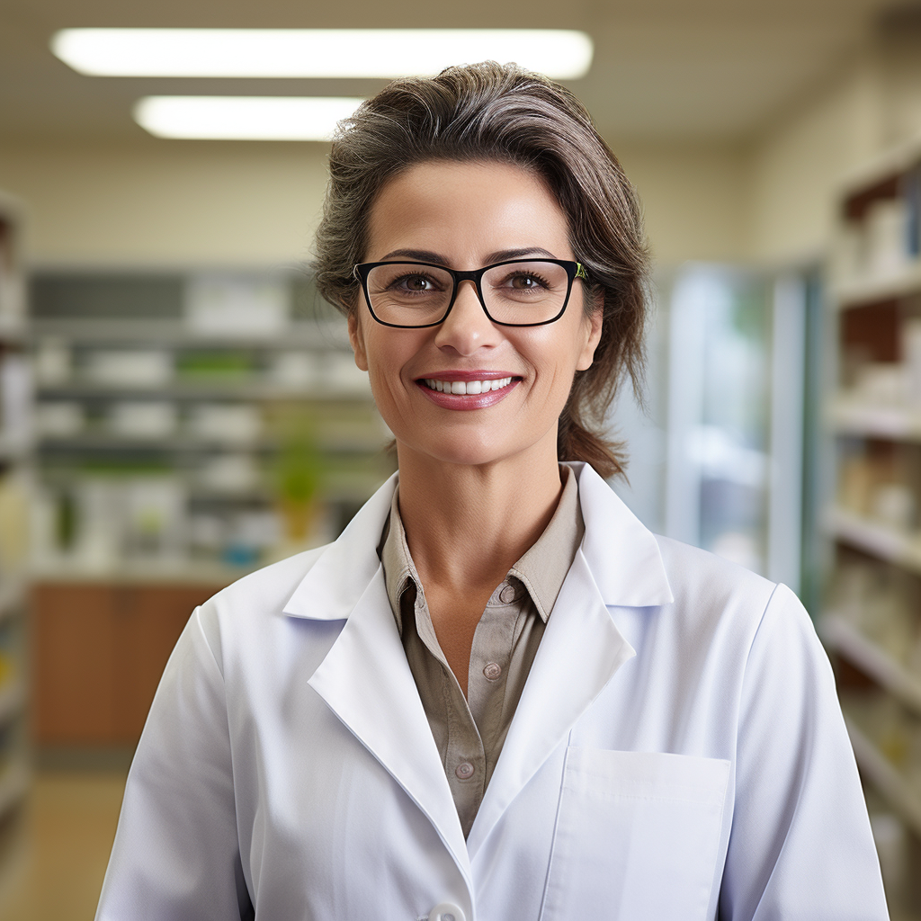 Smiling Brazilian Female Doctor in Lab Coat