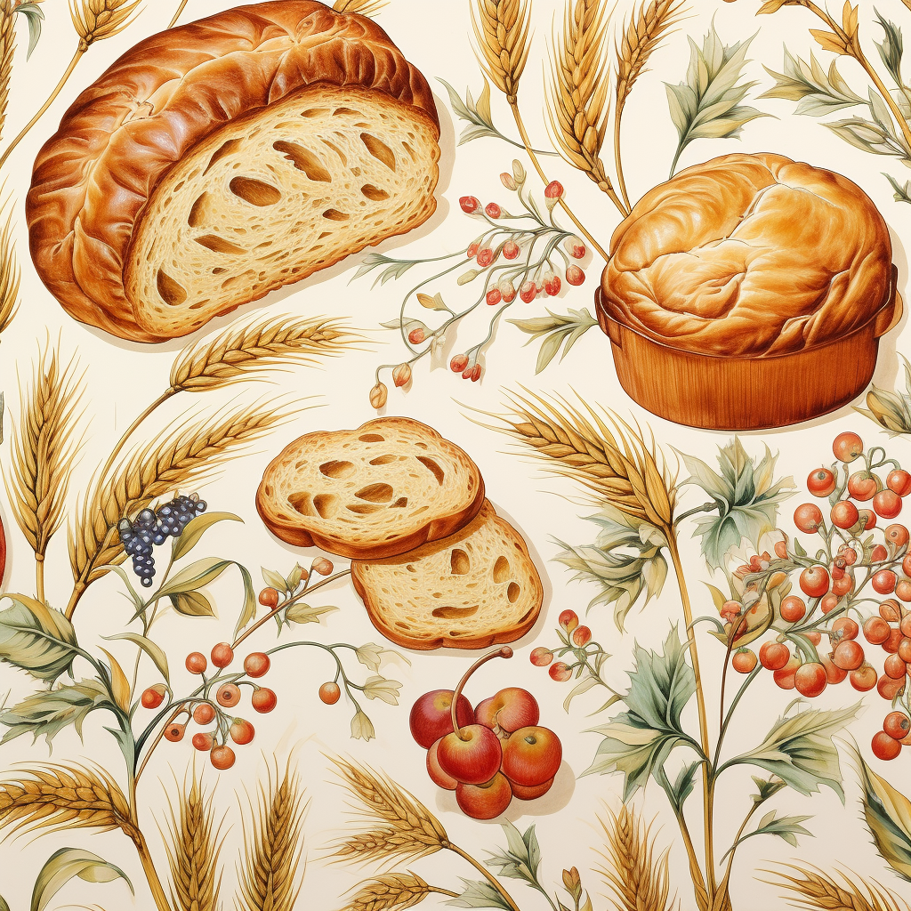 Bread Wallpaper Design White Background