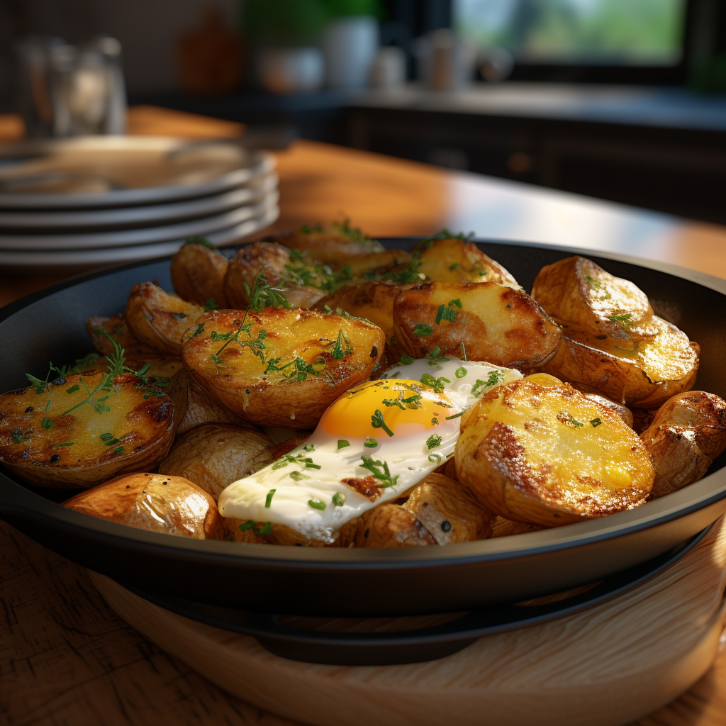 Close up of breakfast potatoes