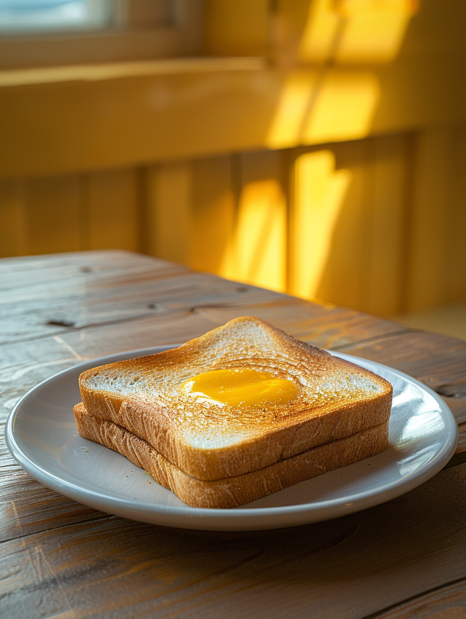 Toast Bread on Wooden Table