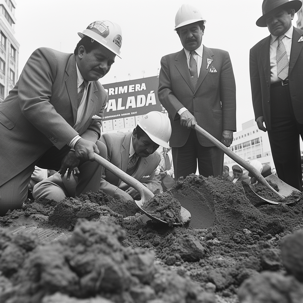 Businessman and Associates Breaking Ground Ceremony