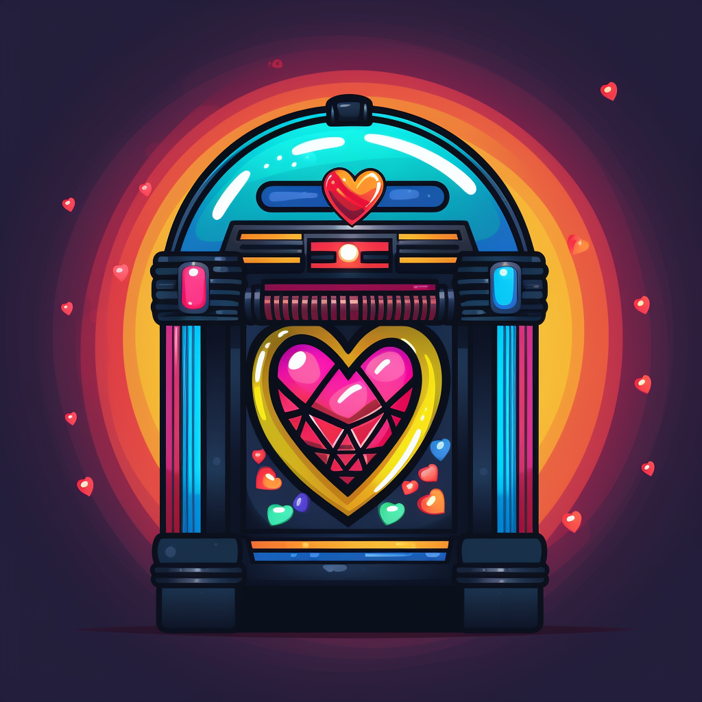 Vector art of breakup songs jukebox