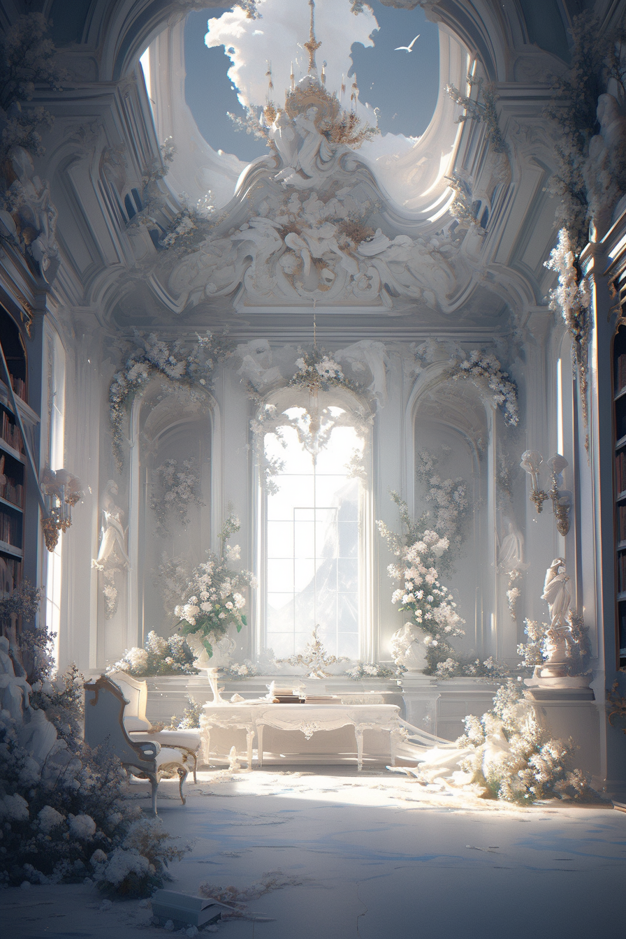 Delicate and stunning books library