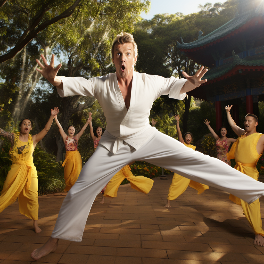 Image of Brett Lee practicing martial arts