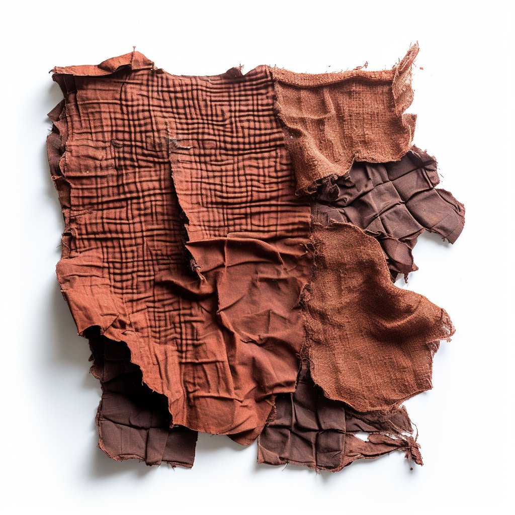 Scrap of High-Detail Brick-Colored Linen