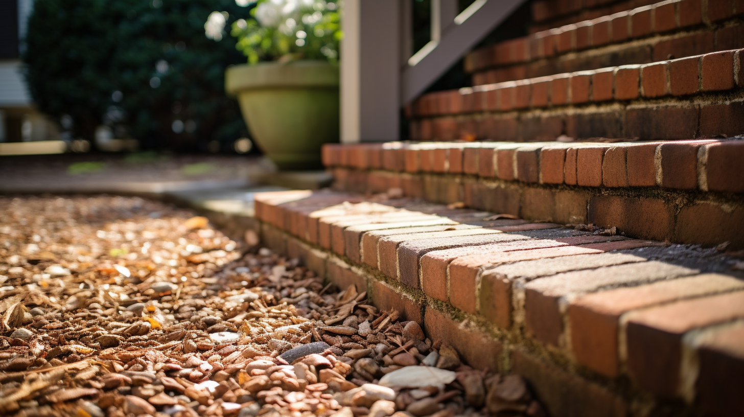 Brick steps from a historic house