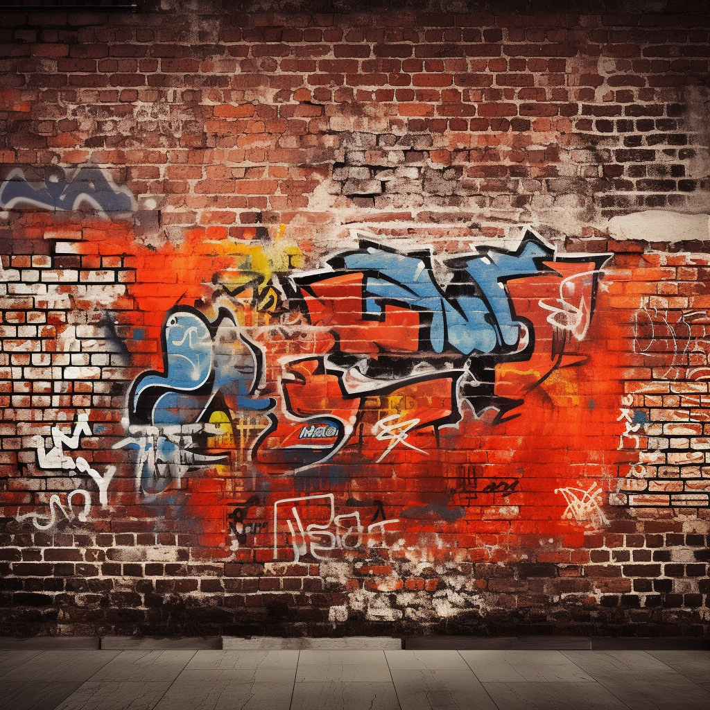 MidJourney Prompt - Brick Wall Graffiti Urban Background