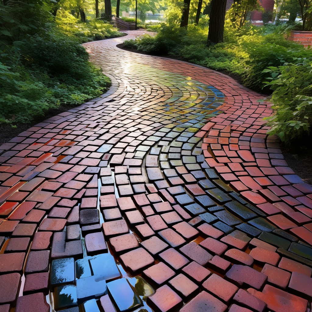 Beautiful decorative brick pathway design