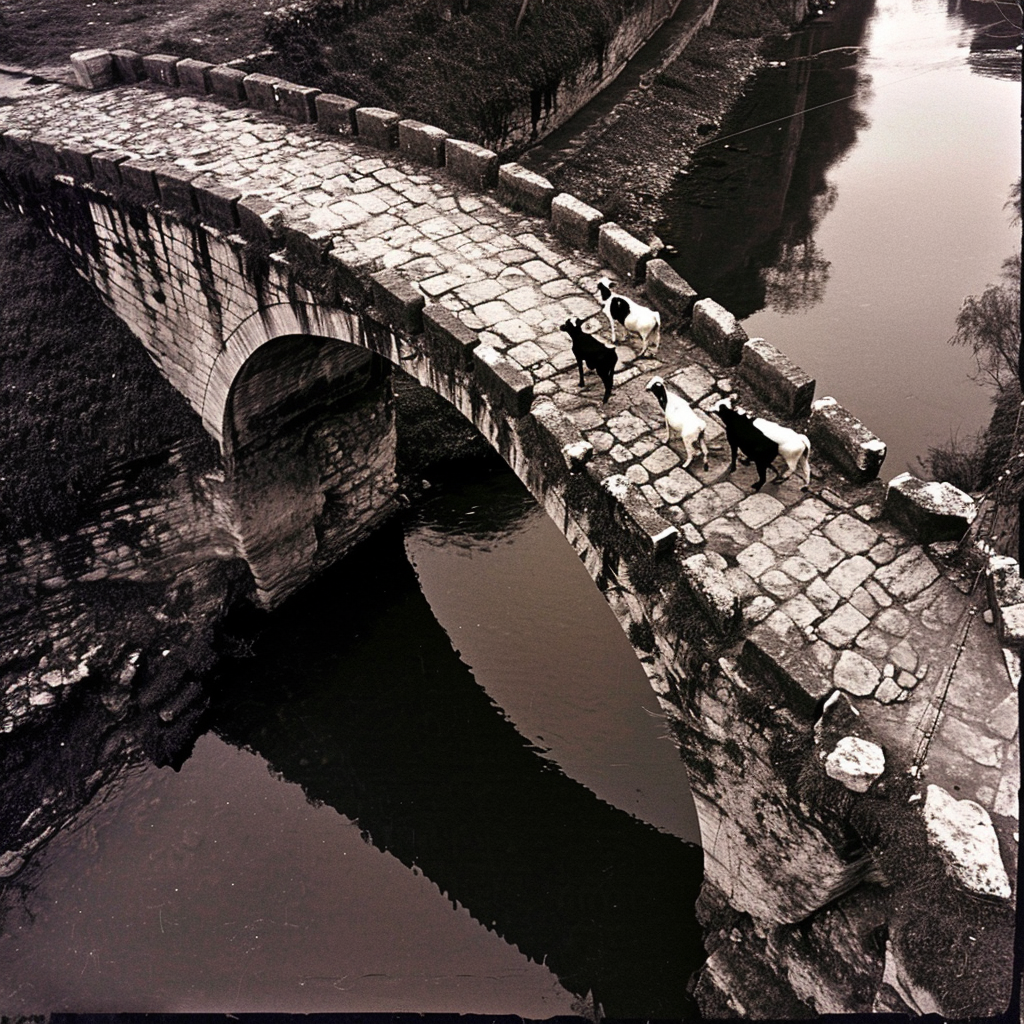 Realistic Bridge Sheep Photography