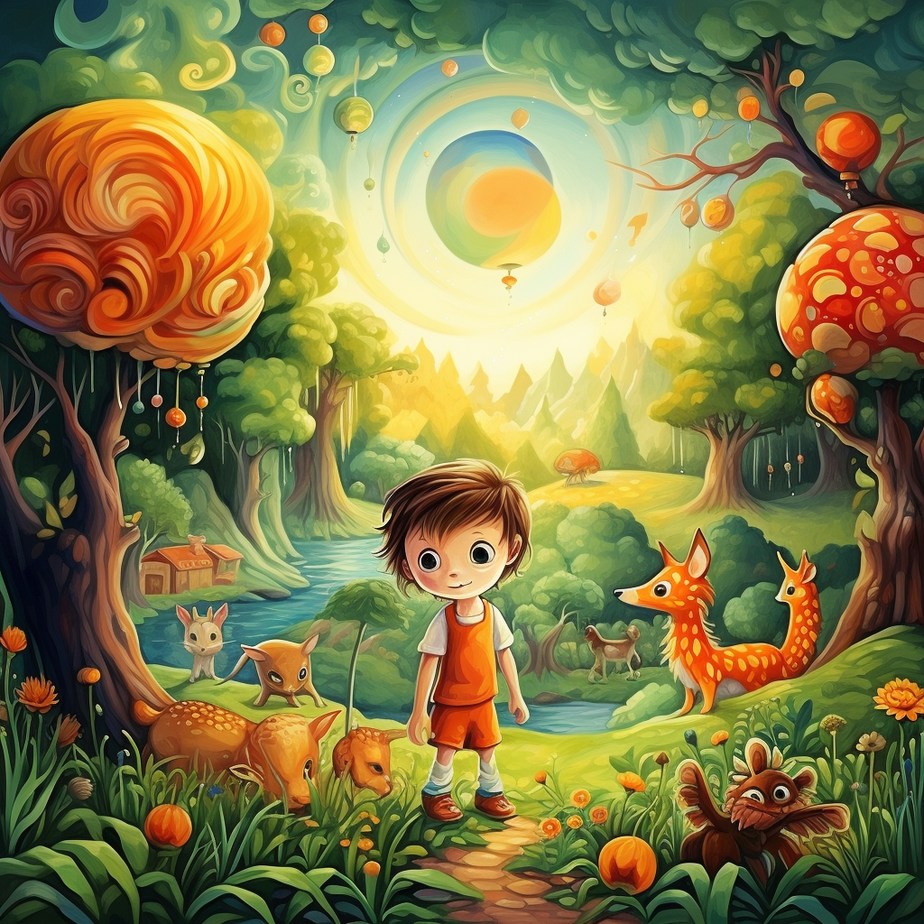 Colorful illustration for children's book