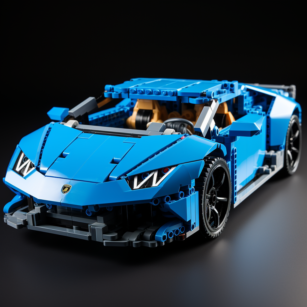 Lamborghini Huracan Lego Car on black background