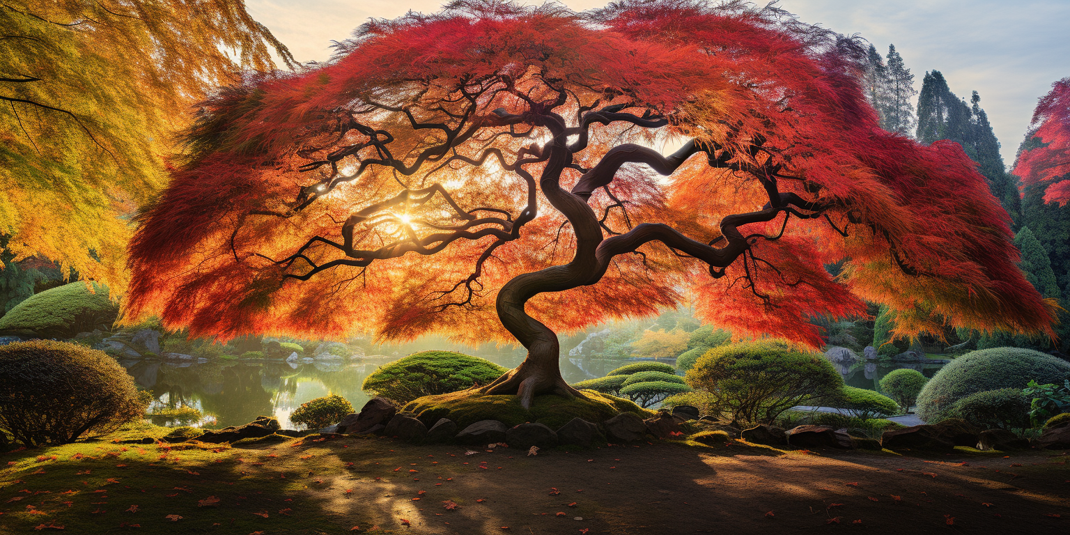 Colorful Leaves on Japanese Maple Tree