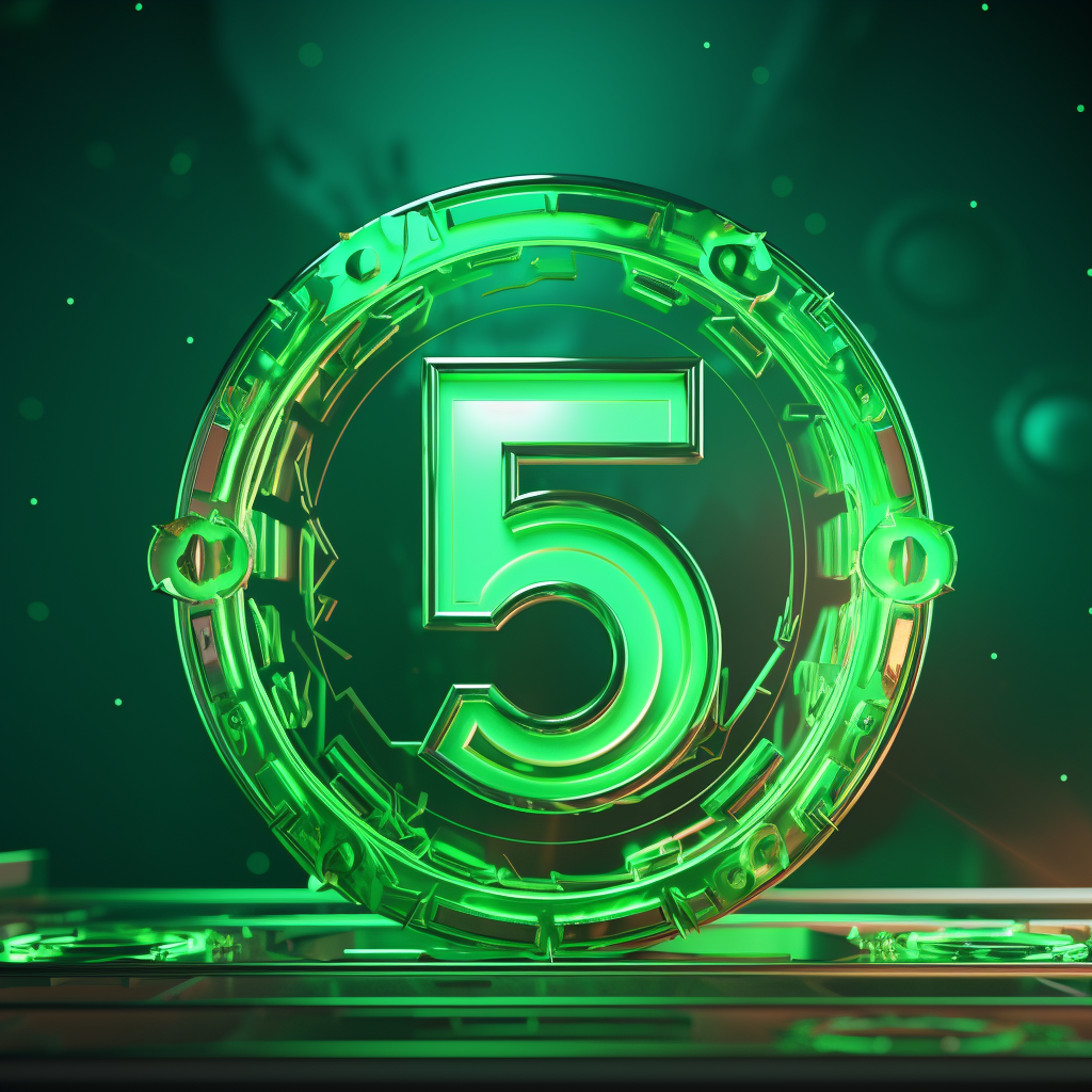 Bright green YouTube profile picture with number 5