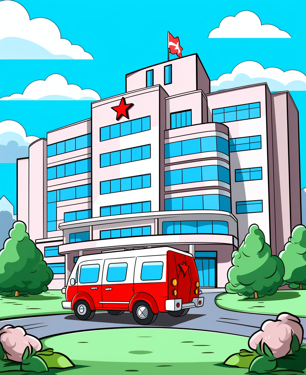 Cartoon-style Bright Hospital for Kids