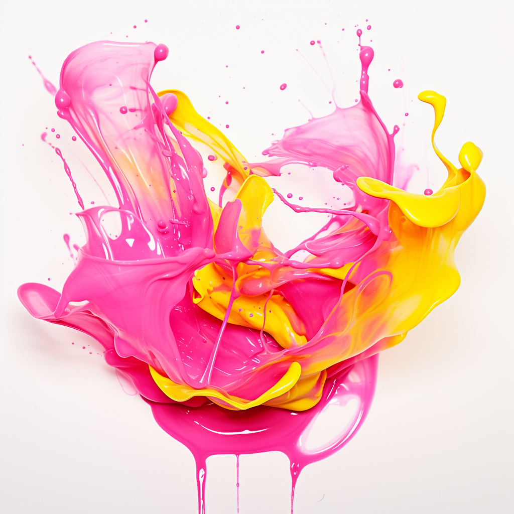 Colorful liquid splash on white background