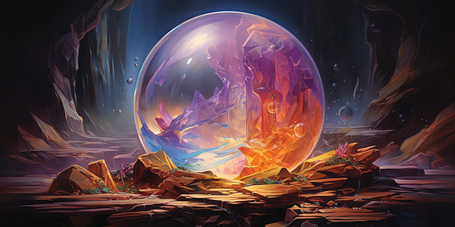 Arcane bubble shield in bright oil painting