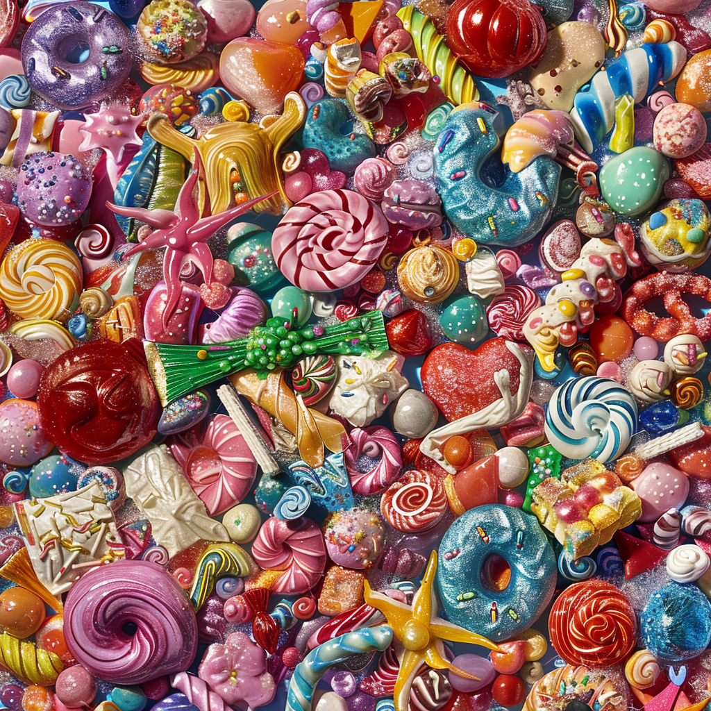 Colorful poisonous sweets in ocean