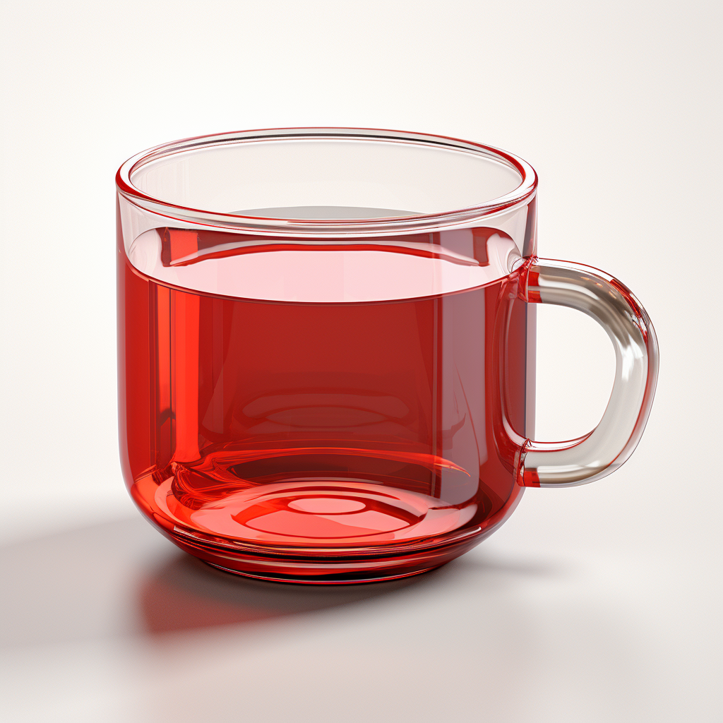 Clear glass mug with vibrant red drink