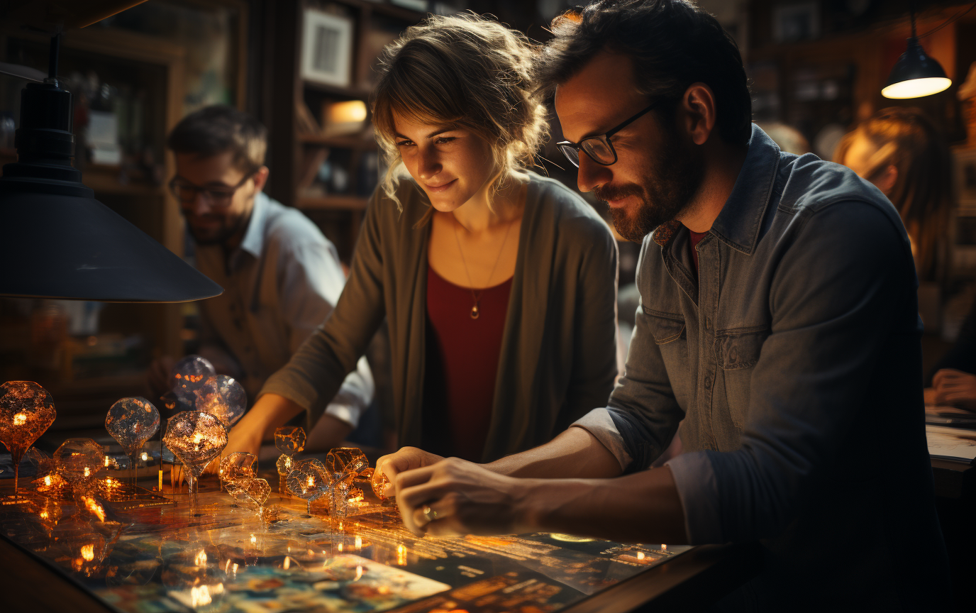 Two ux-designers working in a bright room