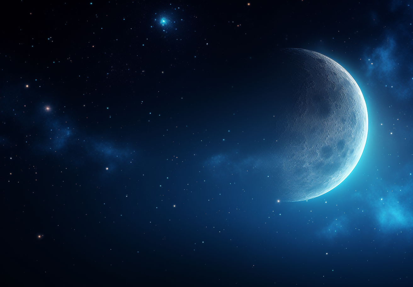 Moon in Space Background