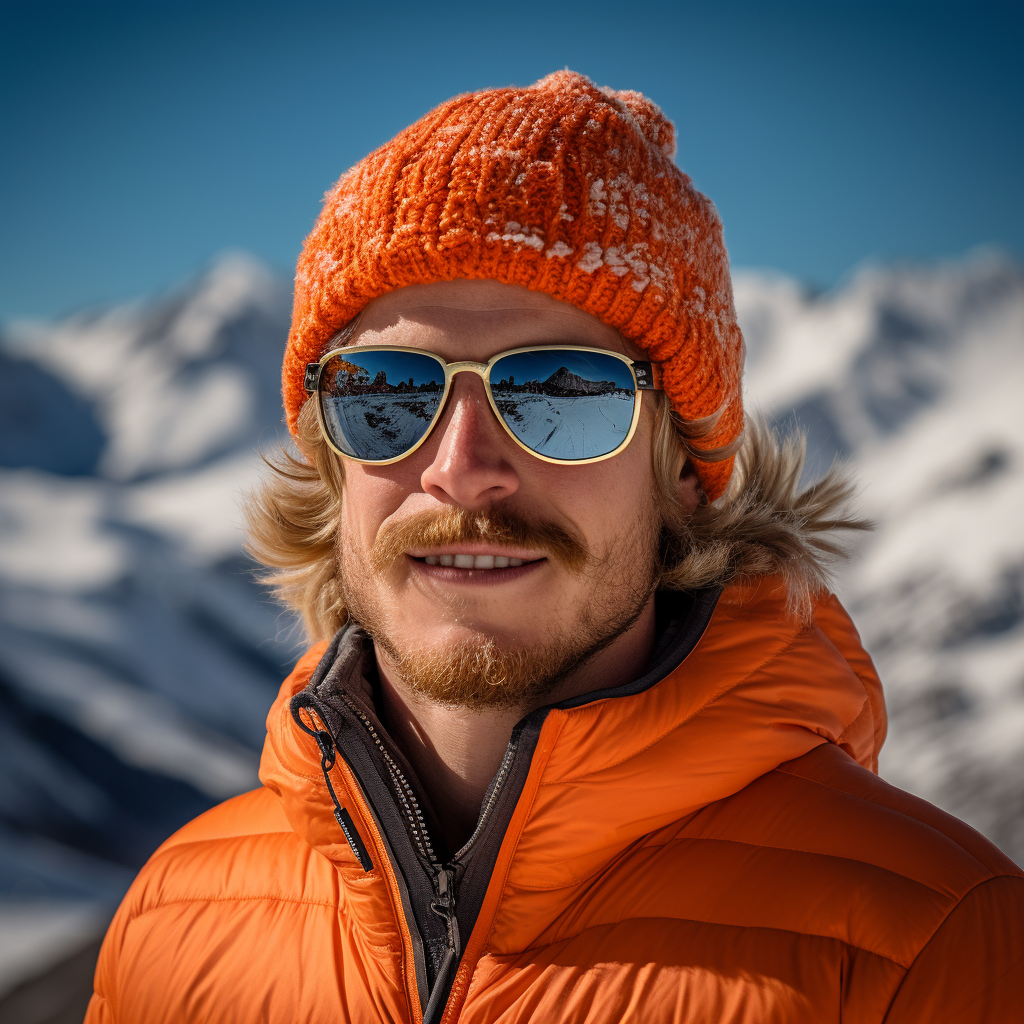 Bright frontal portrait of male person