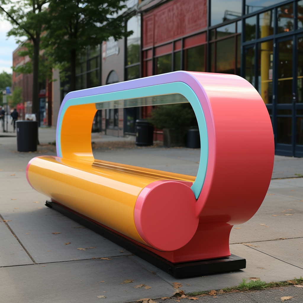 Colorful bench with biometric sensor