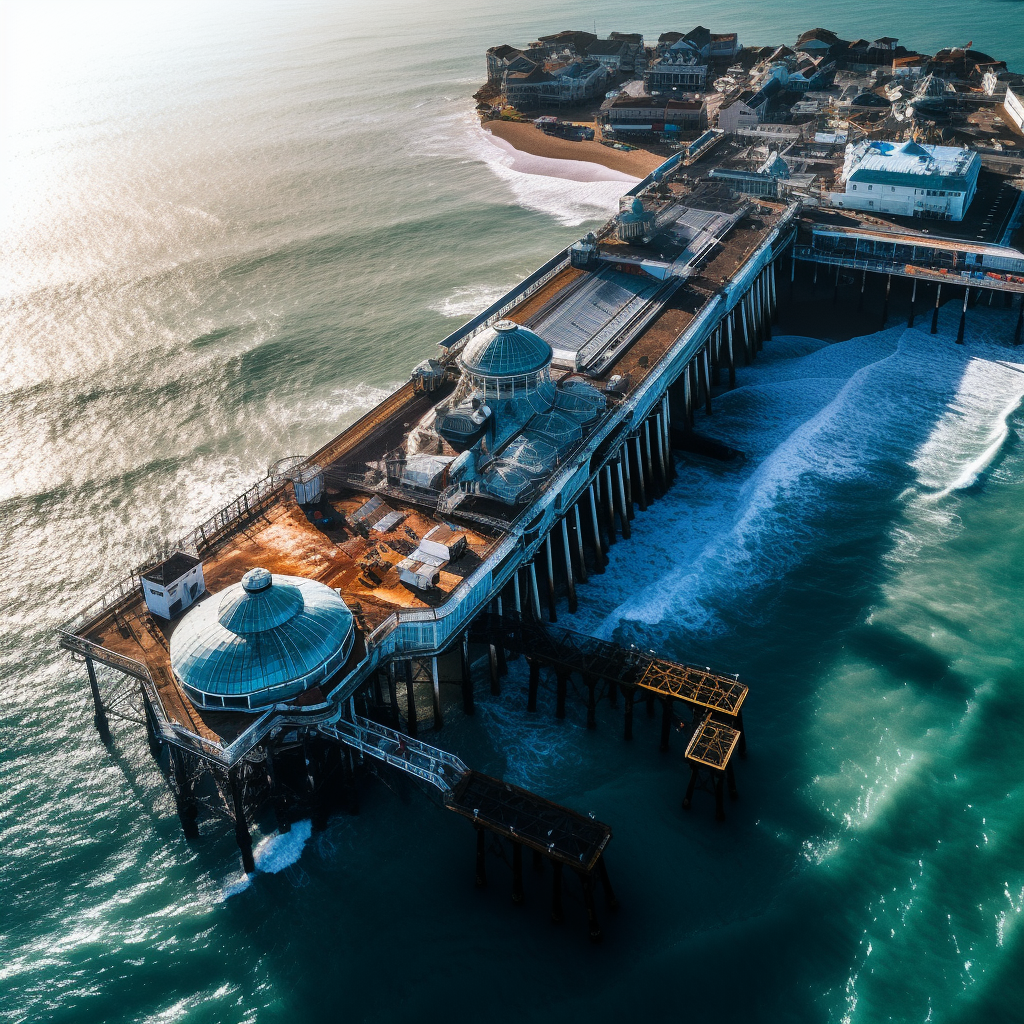 Aerial view of Brighton Palace Pier