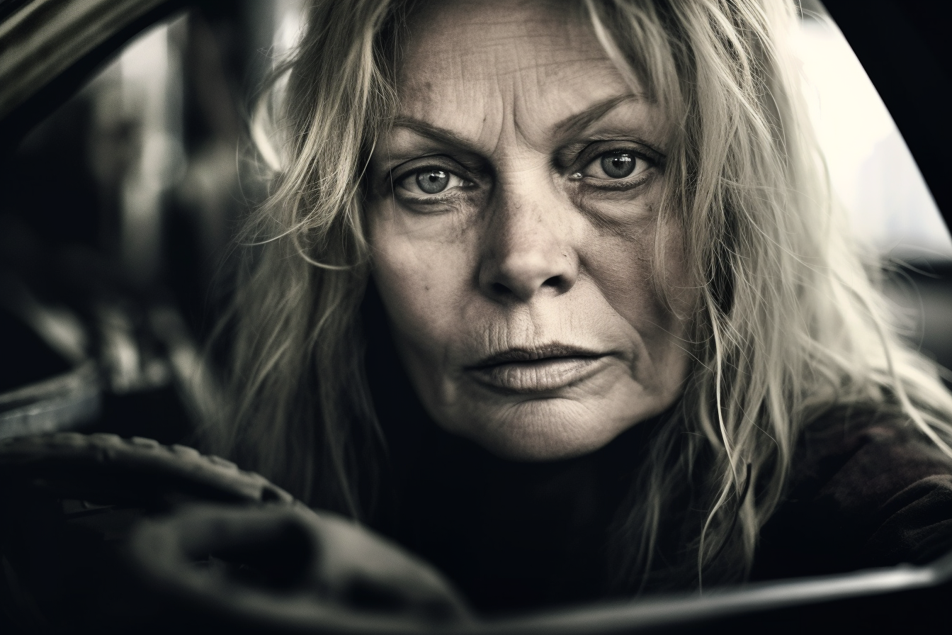 Brigitte Bardot in Modern Car Workshop