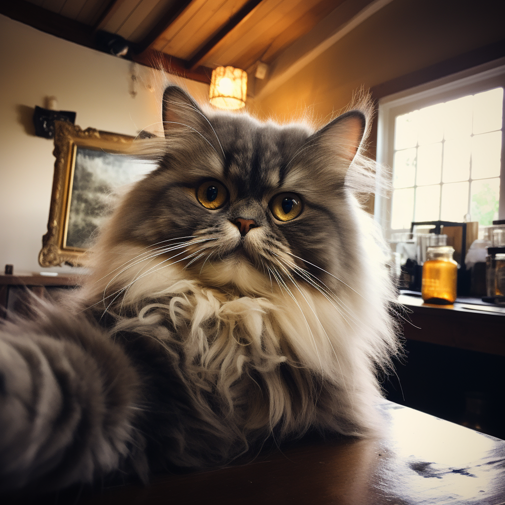 British Longhair Cat Selfie Scottland