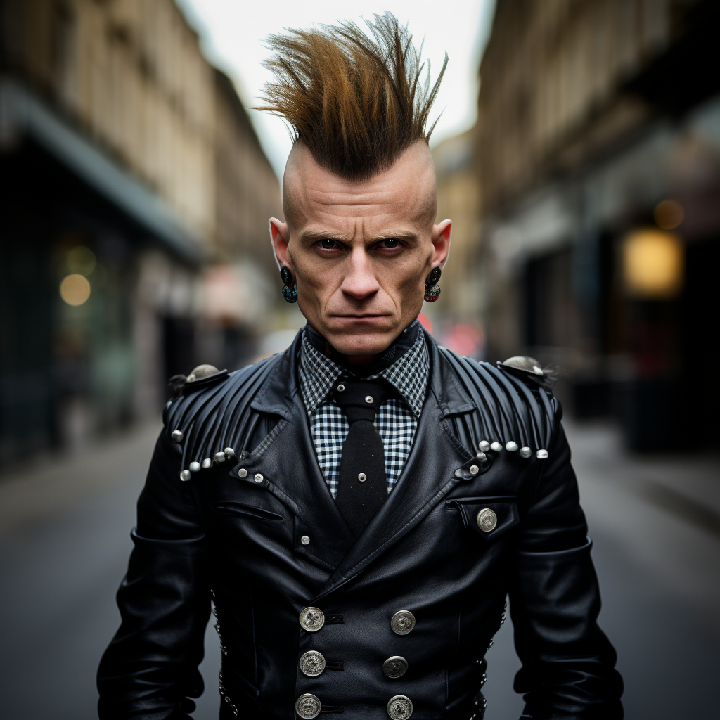 Fashionable British man with a mohawk hairstyle