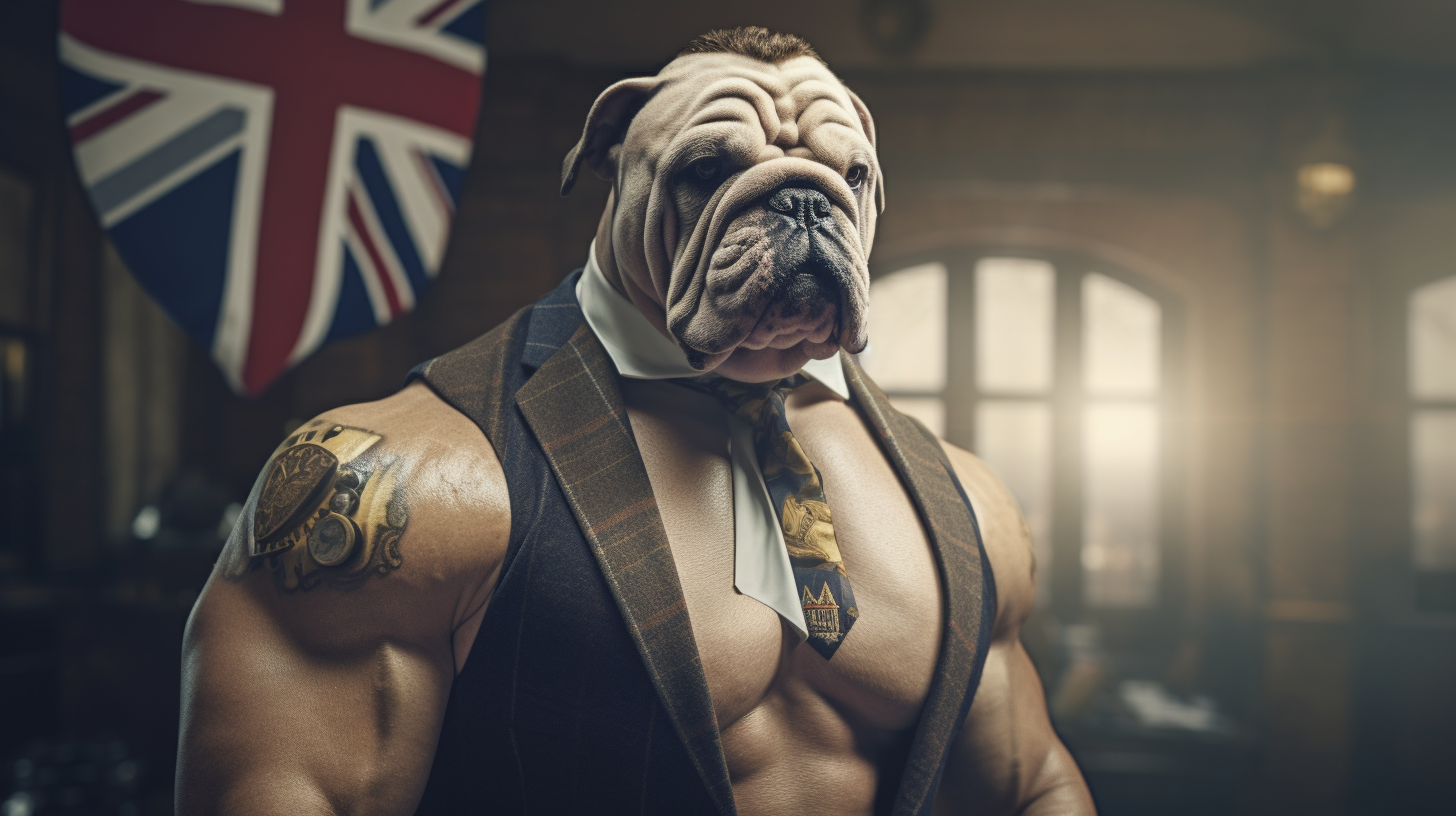 Muscular British Wrestler with Bulldog