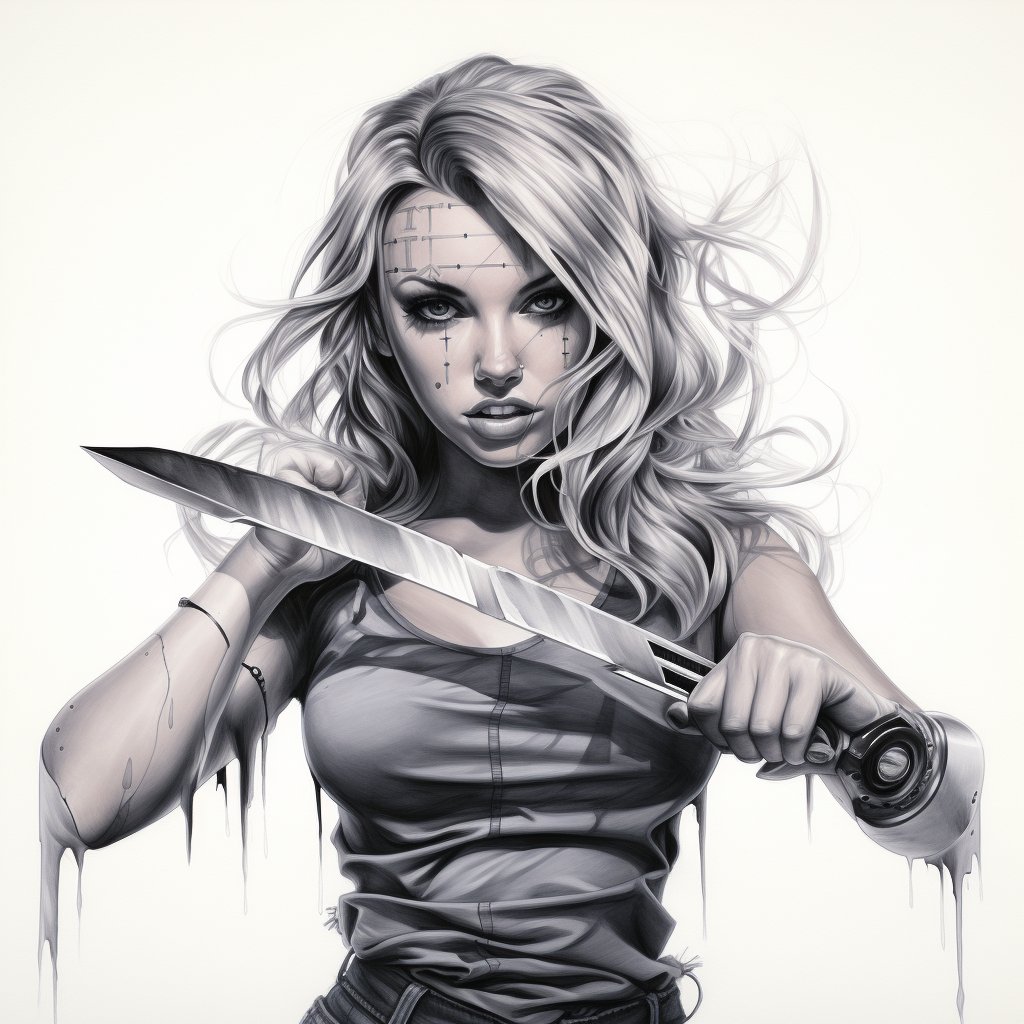 Britney Spears dancing with knives sketch