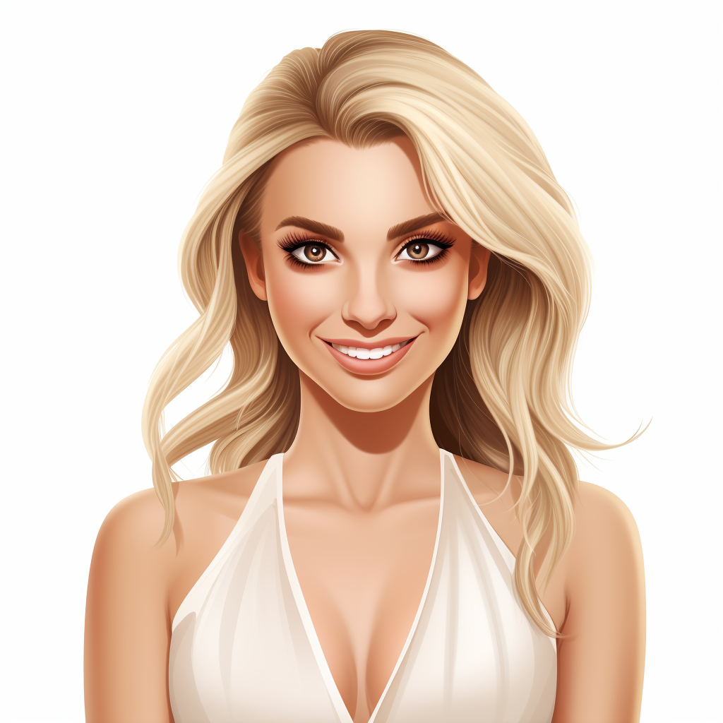 Smiling Britney Spears in Cartoon Headshot