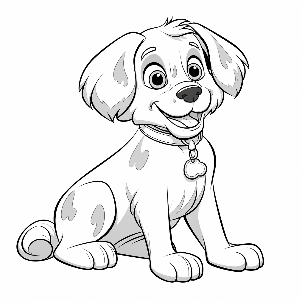 Cartoon Brittany Spaniel Coloring Page