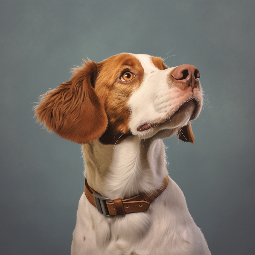 Brittany Spaniel Curious Tilted Head