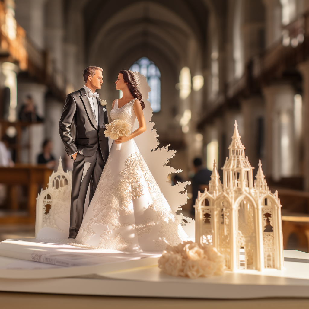 Beautiful Wedding Brochure with Couple in Background