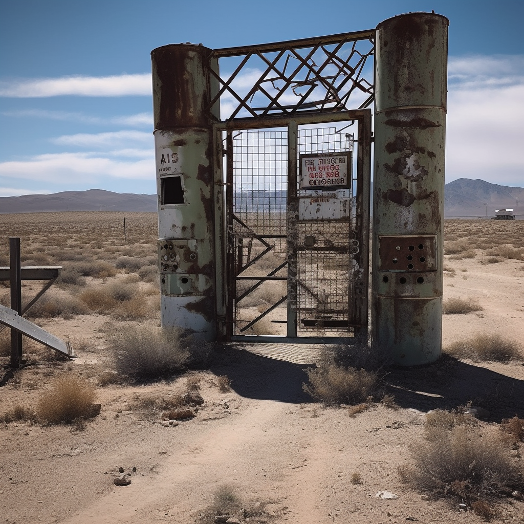 broken Area 51 gate damage