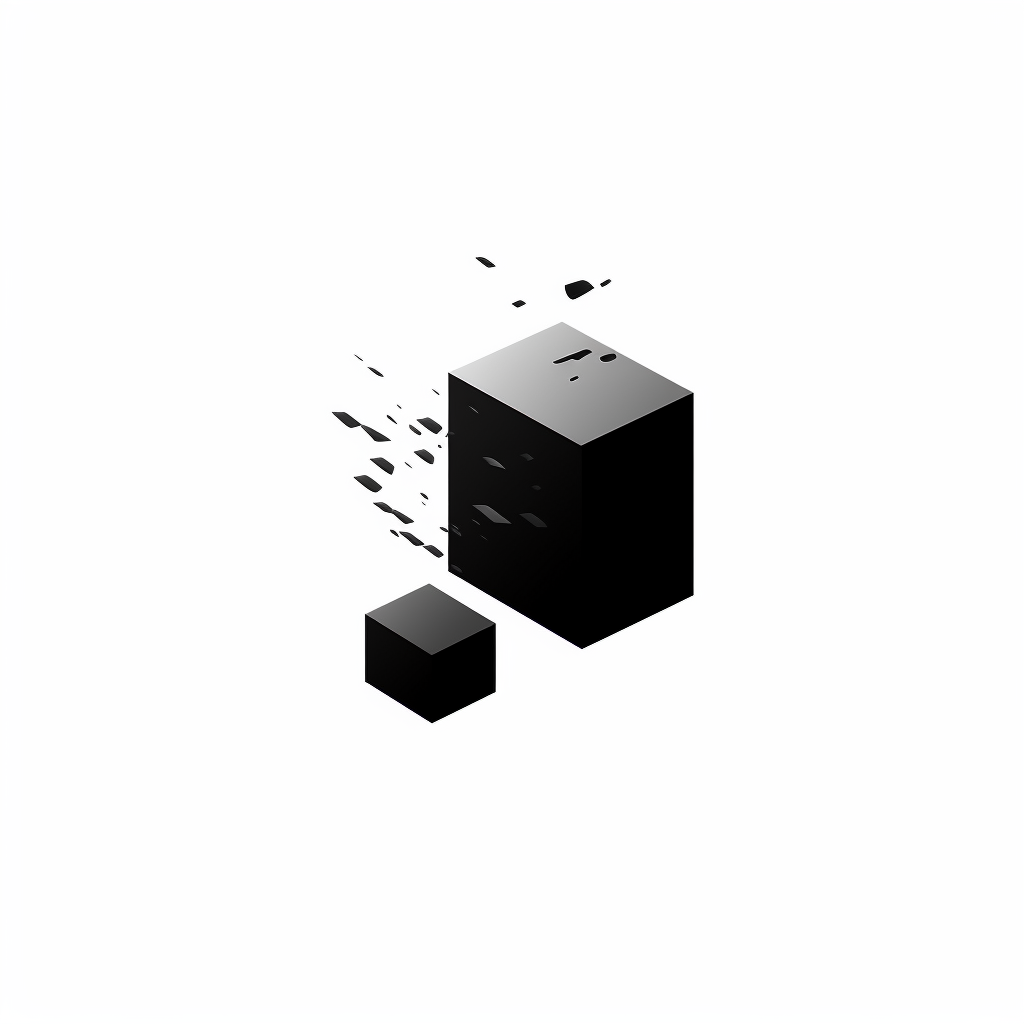 Minimal modern broken cube logo