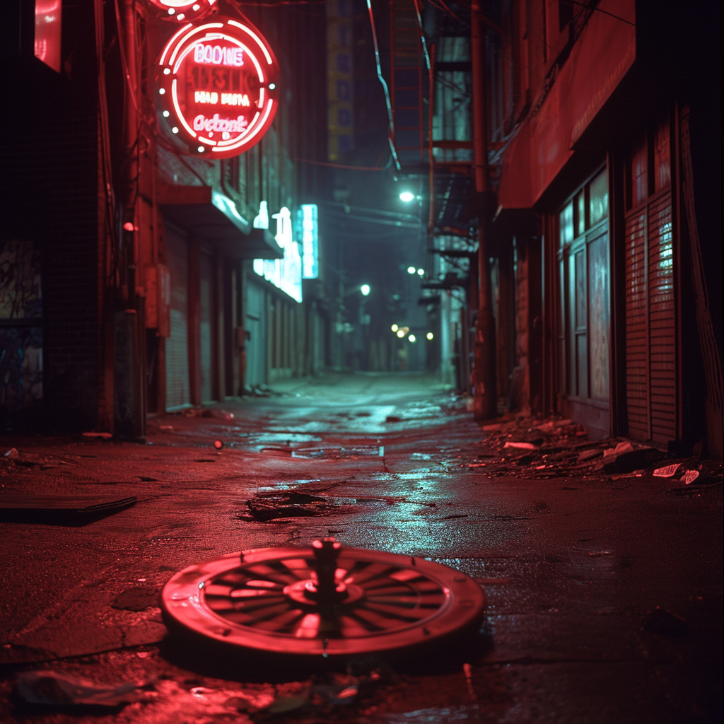 Broken Roulette Wheel in Neonoir Alley