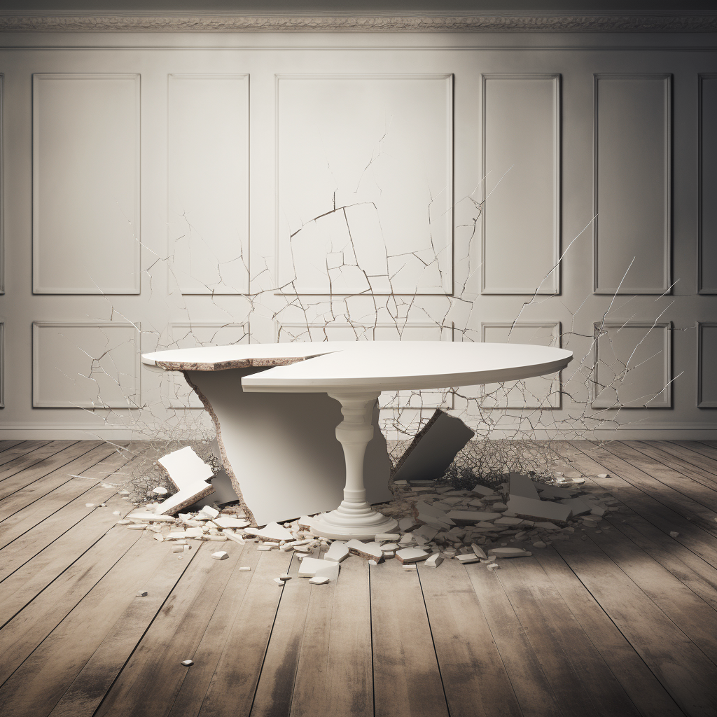 Broken white table picture